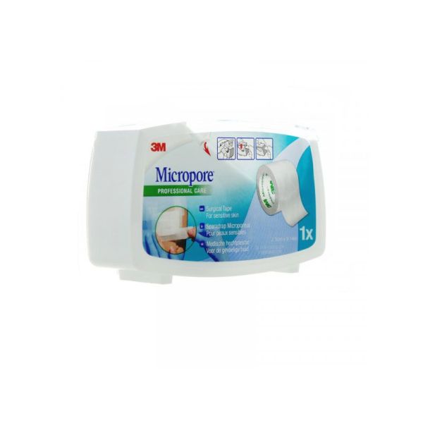 Sparadrap Micropore 9,14m x 2,5 cm avec Dévidoir