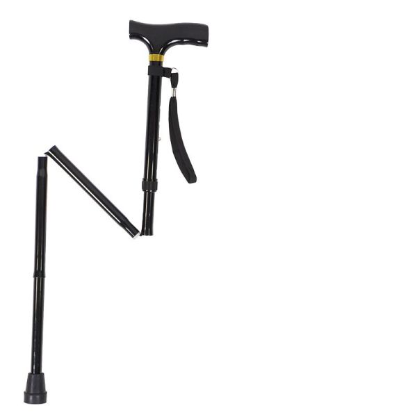 Canne poignée bois pliante