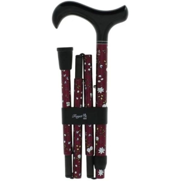 Canne pliante réglable en carbone bordeaux