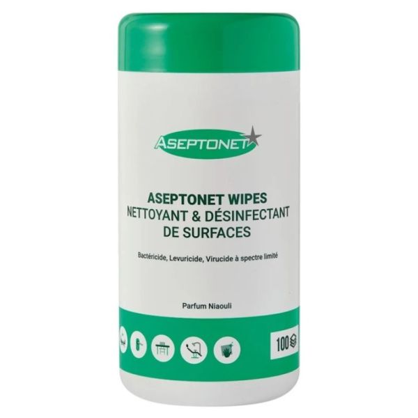 Lingettes désinfectantes x 100 – surfaces et matériel médical