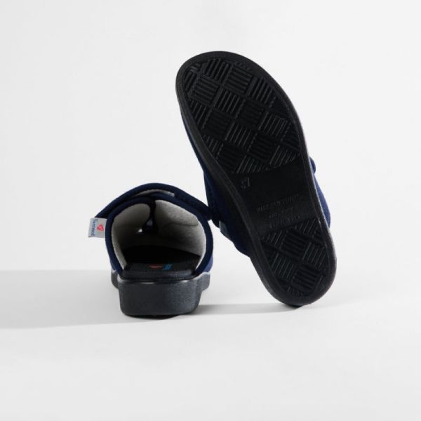 Pantoufles thérapeutiques à large ouverture - BALI - Marine