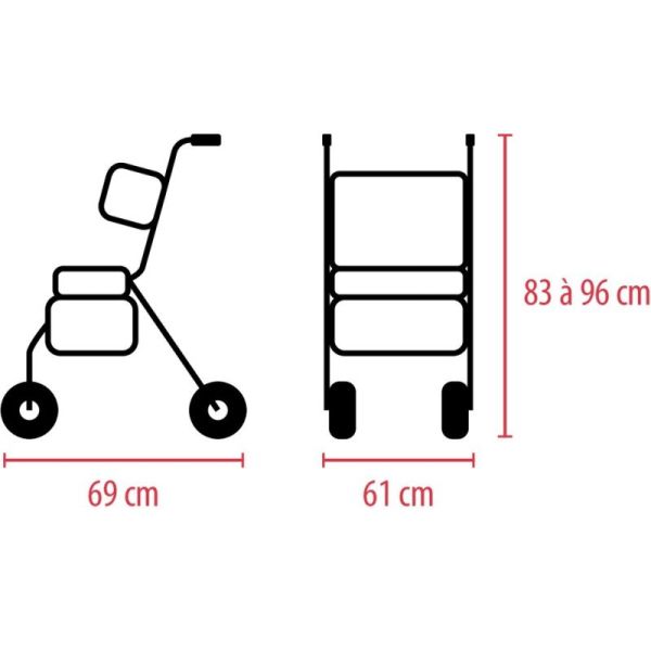 Rollator Vector - pliable en 4